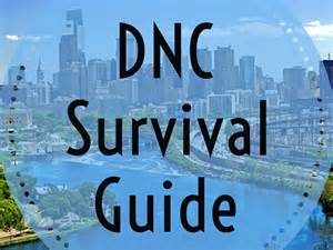 A picture of the skyline with text that reads " dnc survival guide ".